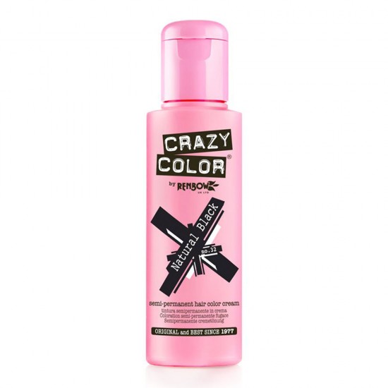 Crazy Color Semi Permanent Hair Color Natural Black no32 100ml