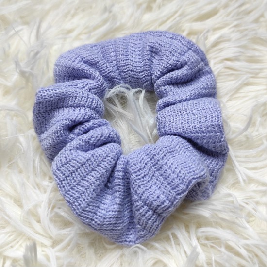 Scrunchie Πλεκτό Μοβ Λιλά